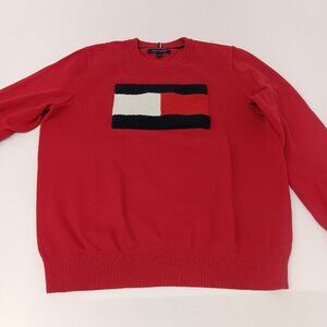 Tommy Hilfiger Men's Cotton Crew Neck Flag Sweater - Large